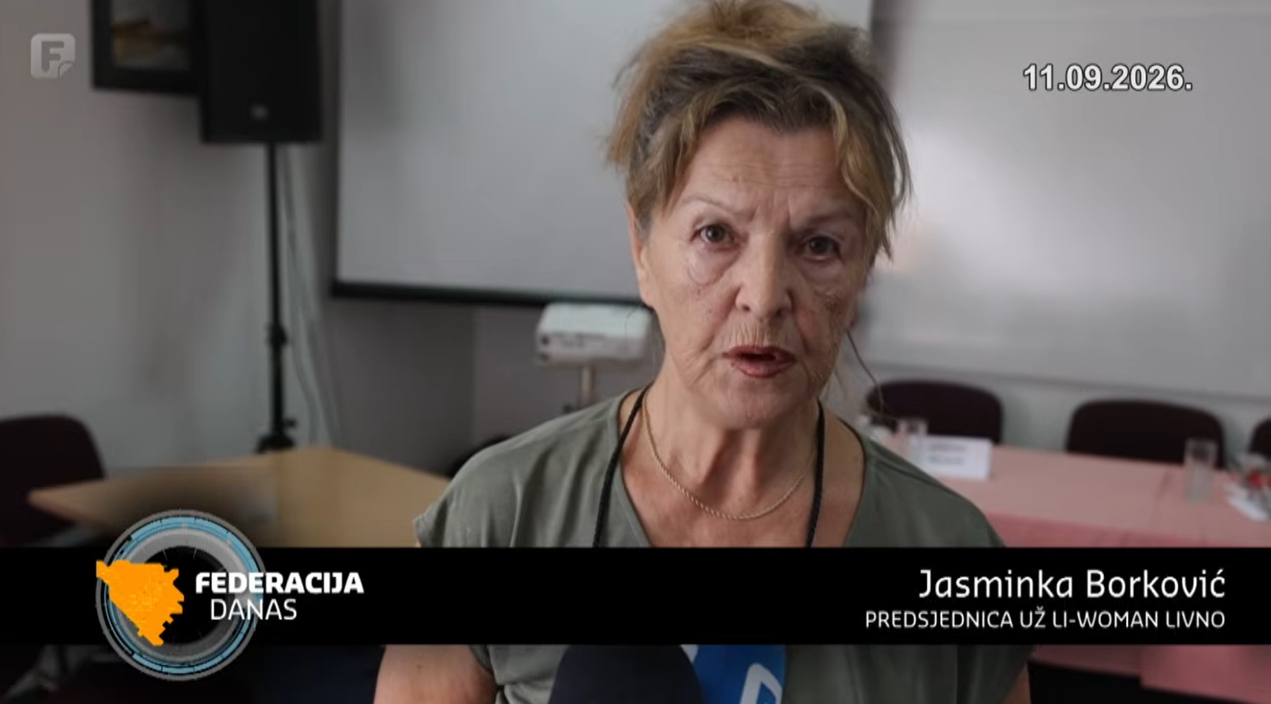 Jasminka Borković, u prilogu Federalne televizije
